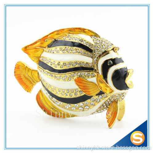 Hot sale golden fish trinket box metal craft